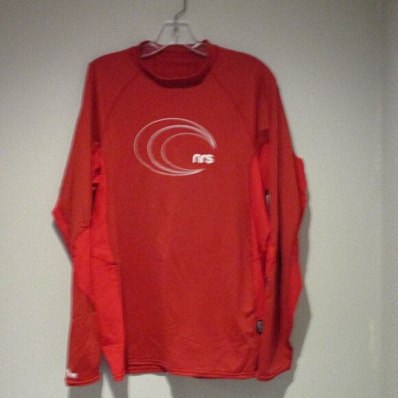 Mens NRS Rash Guard Long Sleeve Red Shirt H2Core  Size XXL - Picture 1 of 4